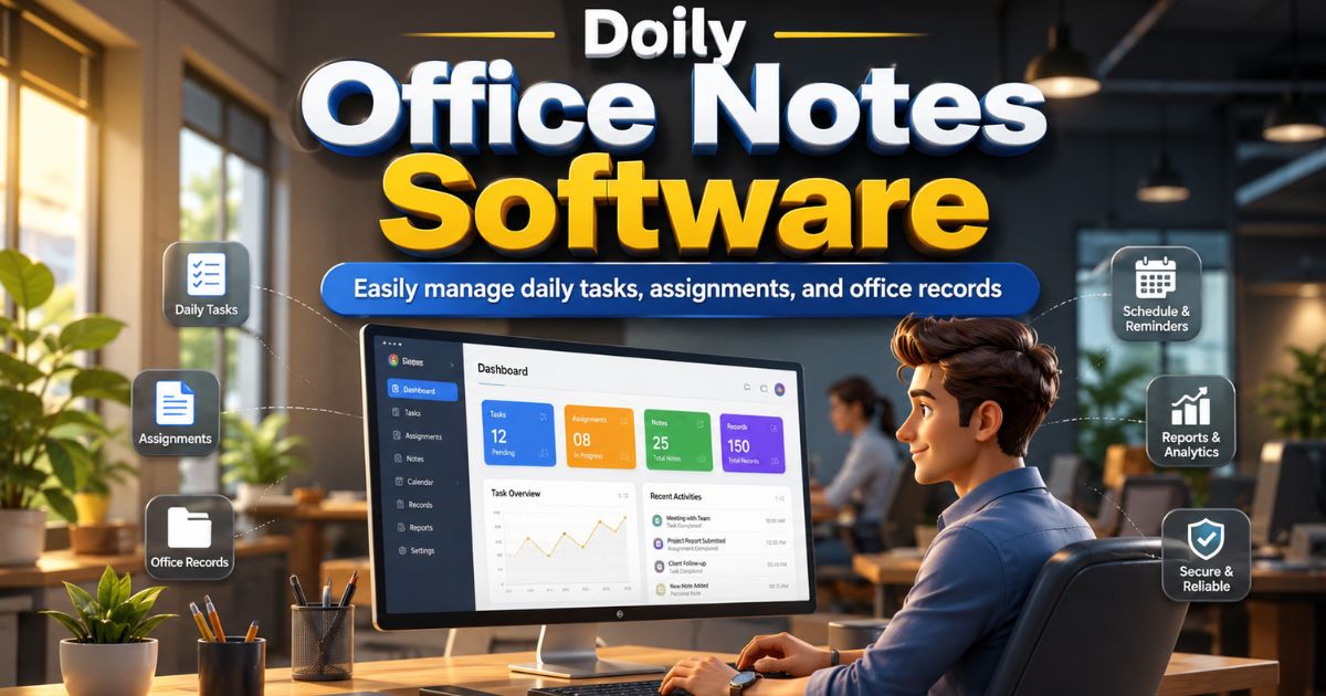 Daily Office Notes Software Easily manage daily tasks, assignments, and office records