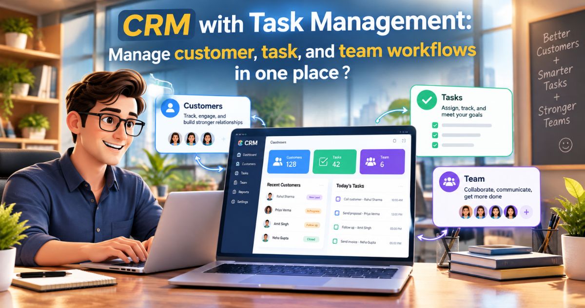 CRM with Task Management: Manage customer, task, and team workflows in one place?